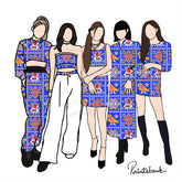 Bright Blue Geometrical Patola Digital Printed Fabric Material